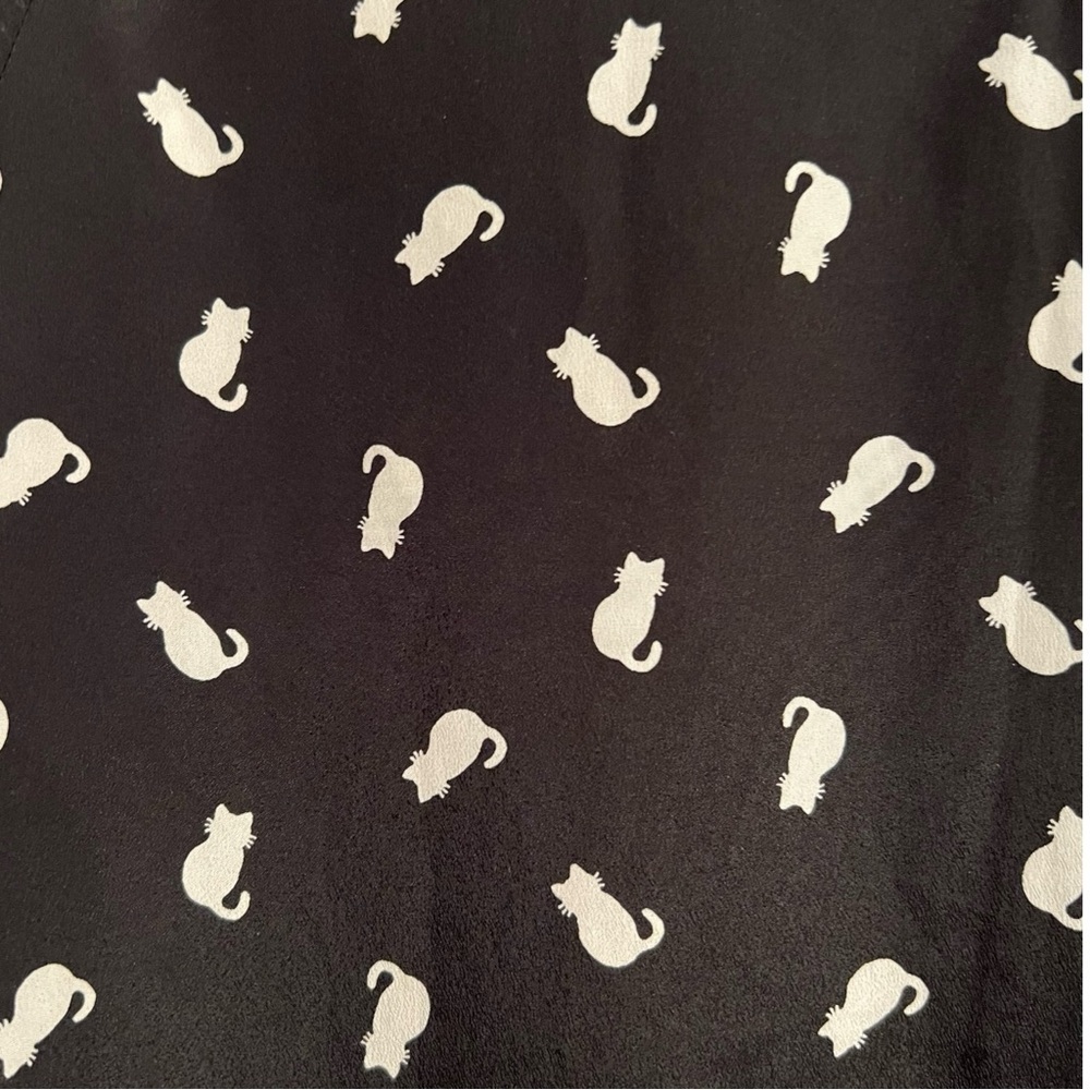 Sweet Rain Cat Print Black and White Drop Waist Mini Dress Size Extra Large - Picture 8 of 8